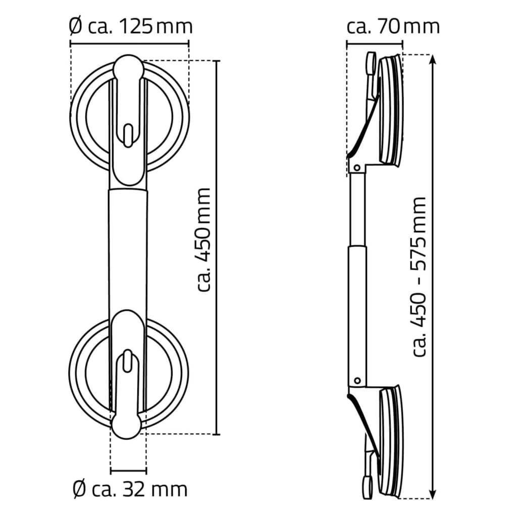 Teleskopisk gripestang med sugekopper 12 cm 100 kg A0150301