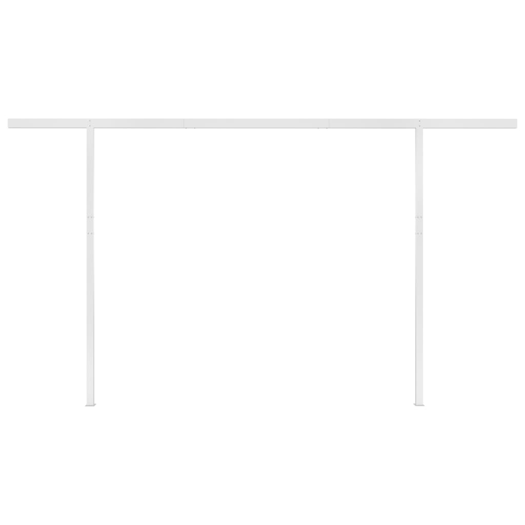 Automatic retractable awning with poles 4.5x3.5 m orange and brown