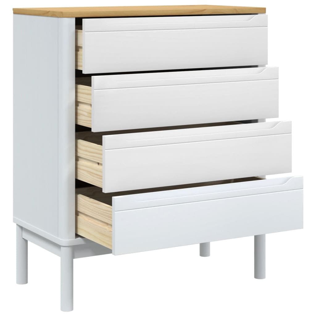 Kommode FLORO hvit heltre furu