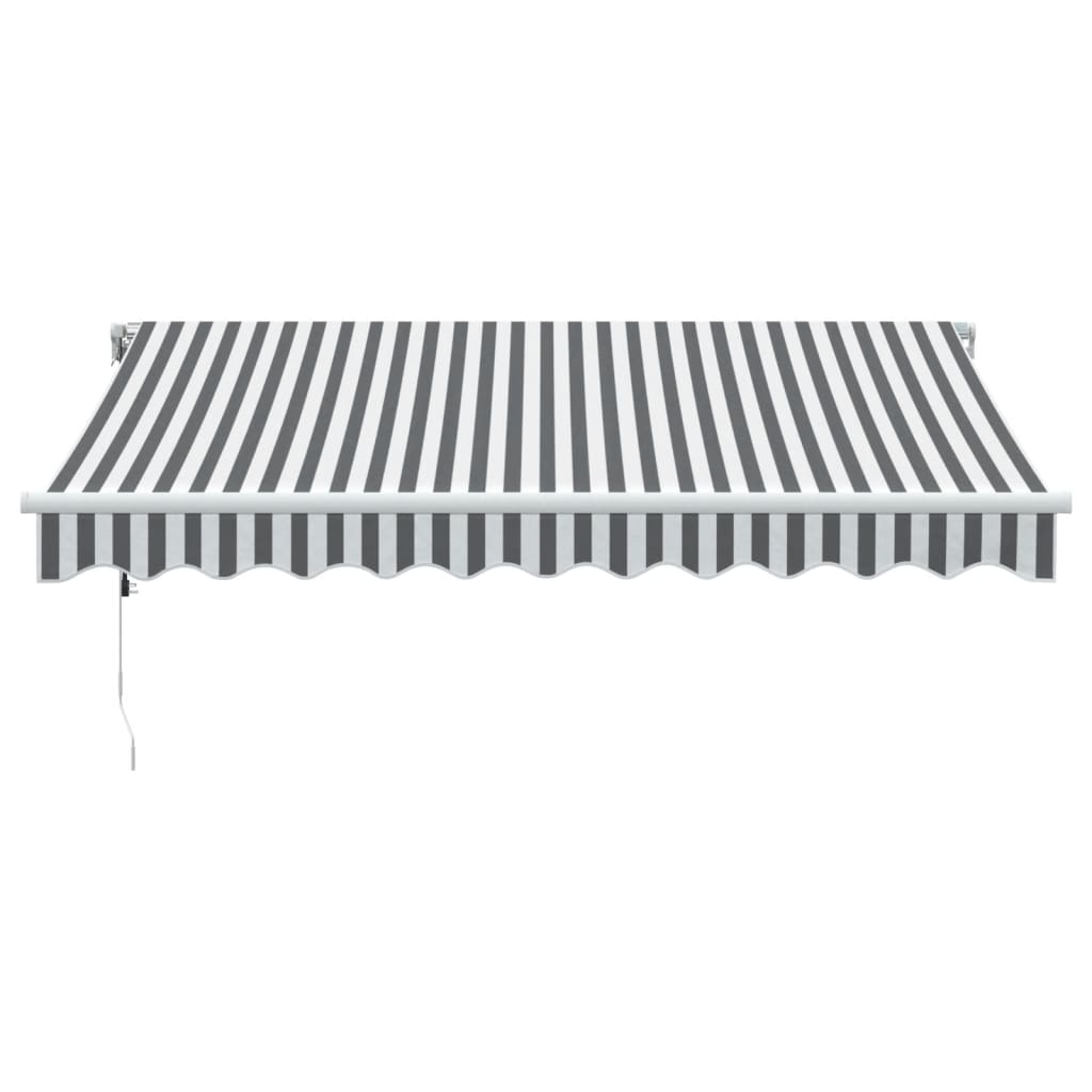 Automatisk uttrekkbart markise antrasitt og hvit 300x250 cm