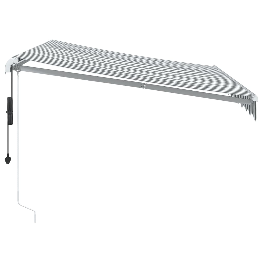 Automatisk uttrekkbart markise antrasitt og hvit 300x250 cm