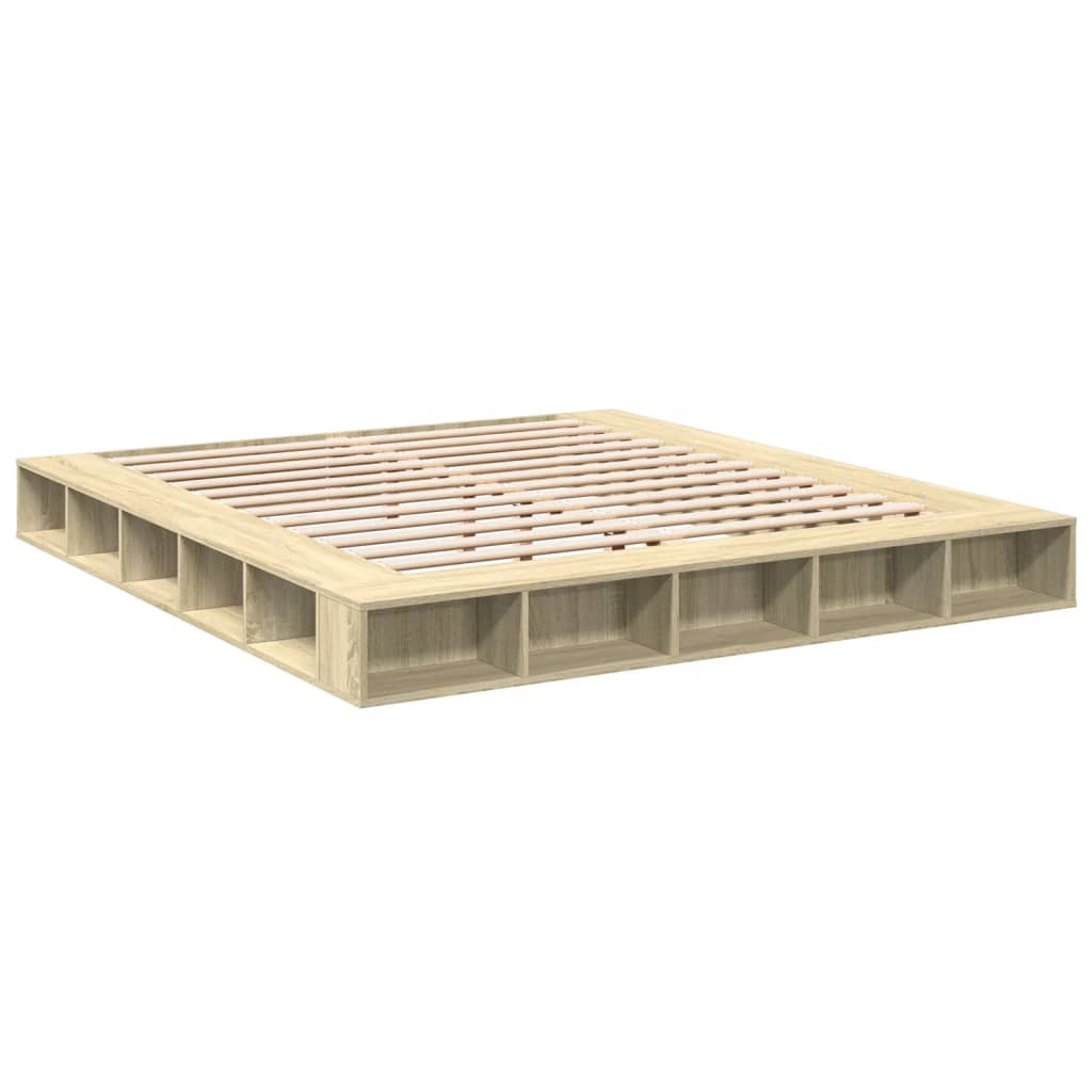 Sengeramme sonoma eik 180x200 cm konstruert tre