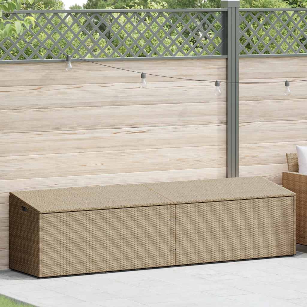 Putekasse beige 220x50x58 cm polyrotting
