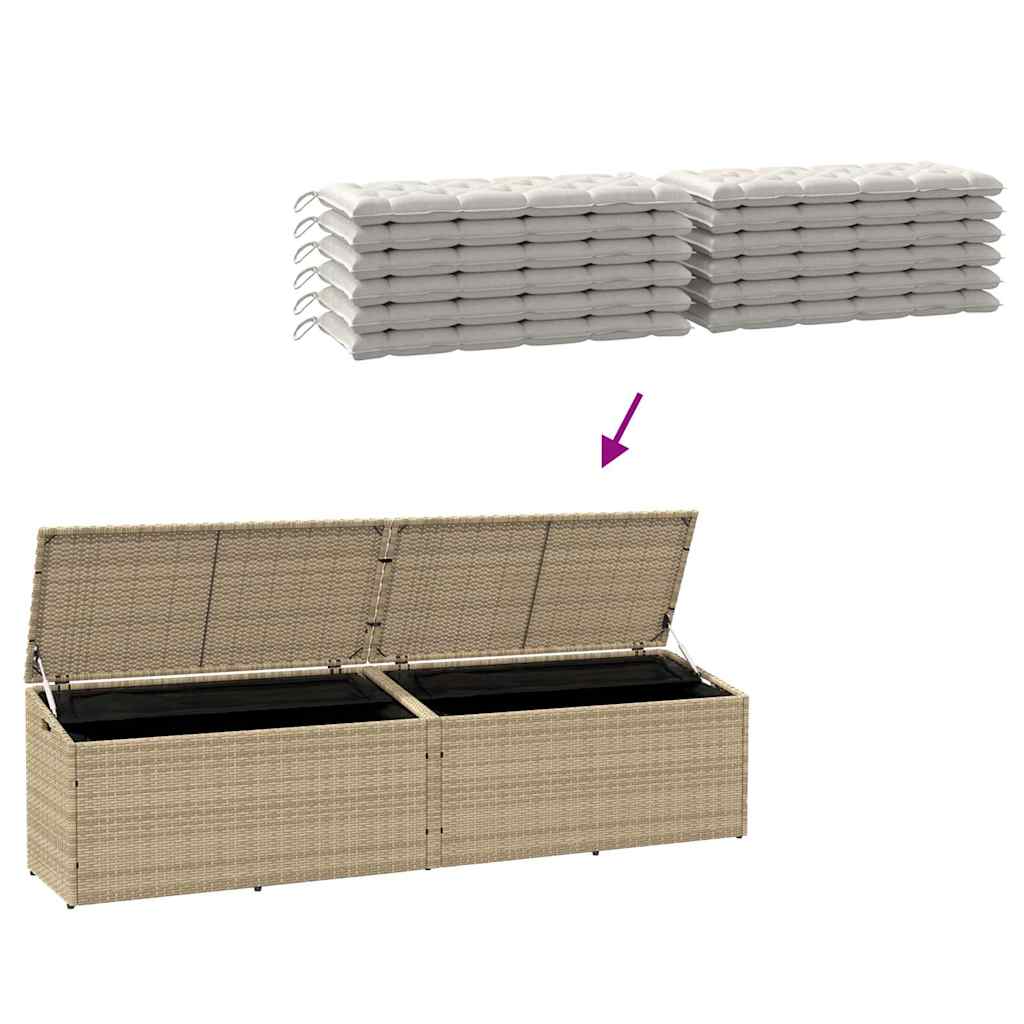 Putekasse beige 220x50x58 cm polyrotting