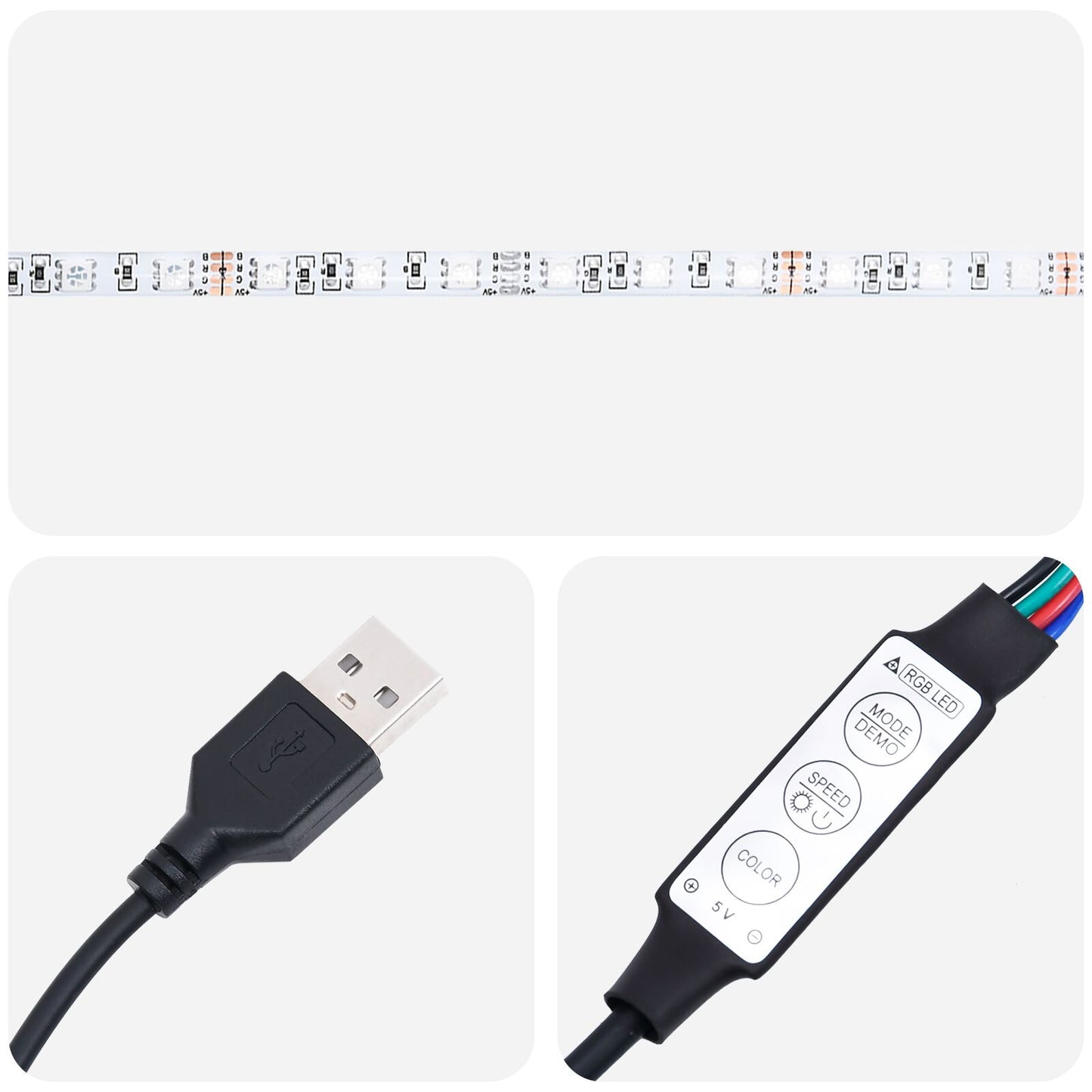 TV-benk med LED-lamper i svart eik - 140 x 40 x 35,5 cm - laget av konstruert tre