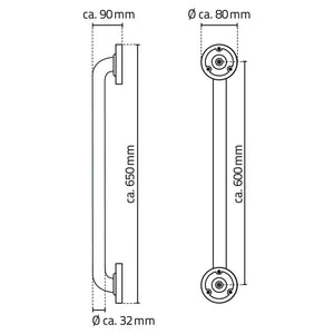 Gripestang 60 cm svart aluminium