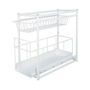 2-tier storage cabinet white