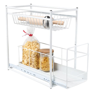 2-tier storage cabinet white