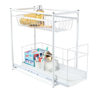2-tier storage cabinet white