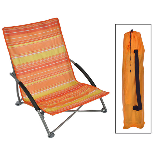 Sammenleggbar strandstol oransje 65x55x25/65 cm
