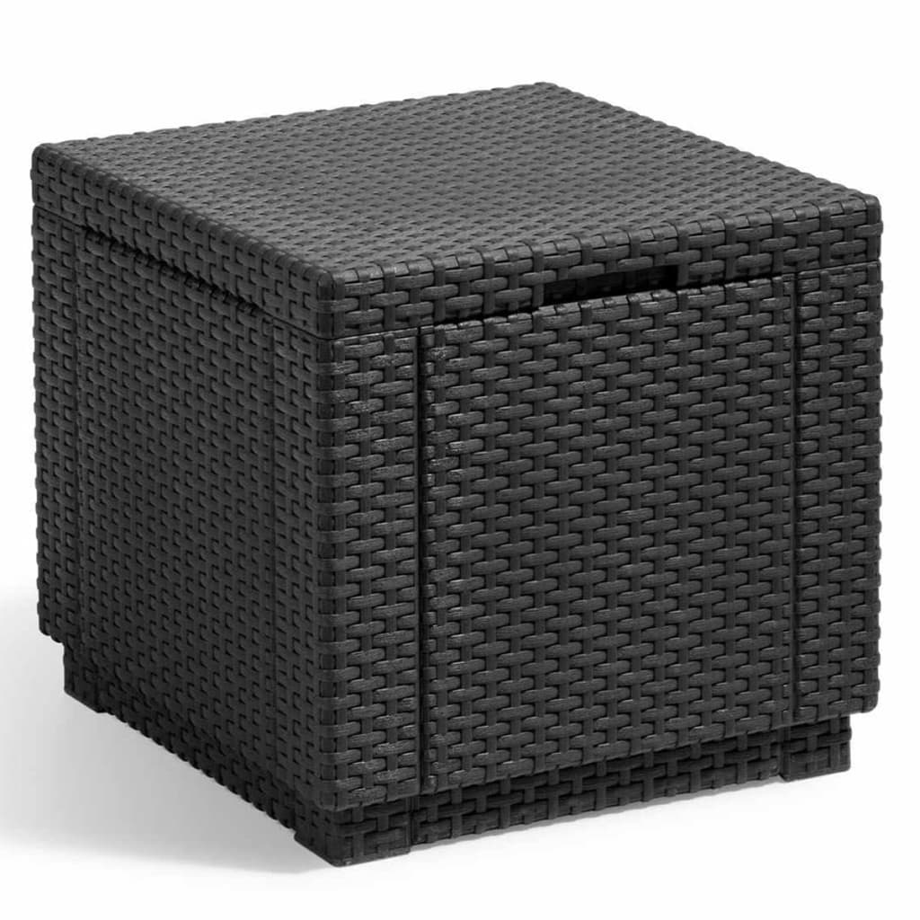Cube-shaped storage pouf graphite 213816