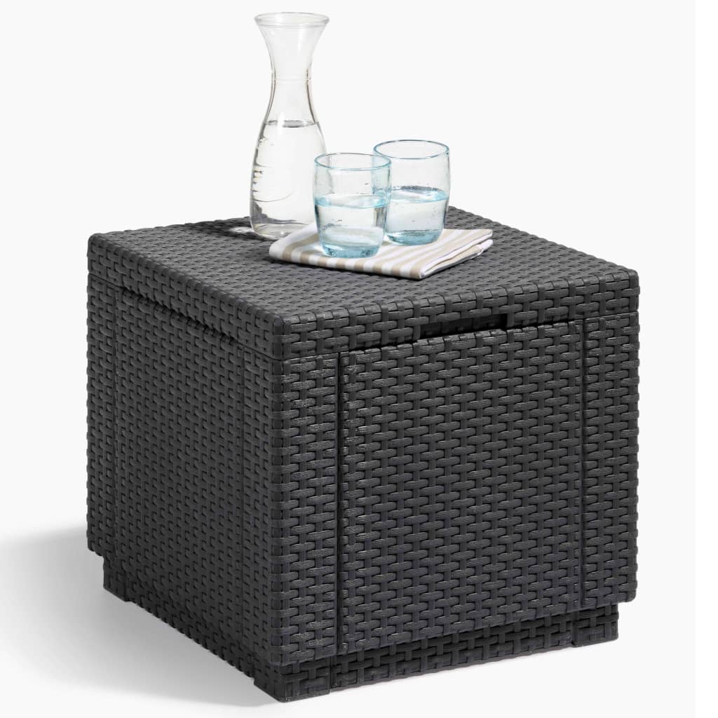Cube-shaped storage pouf graphite 213816