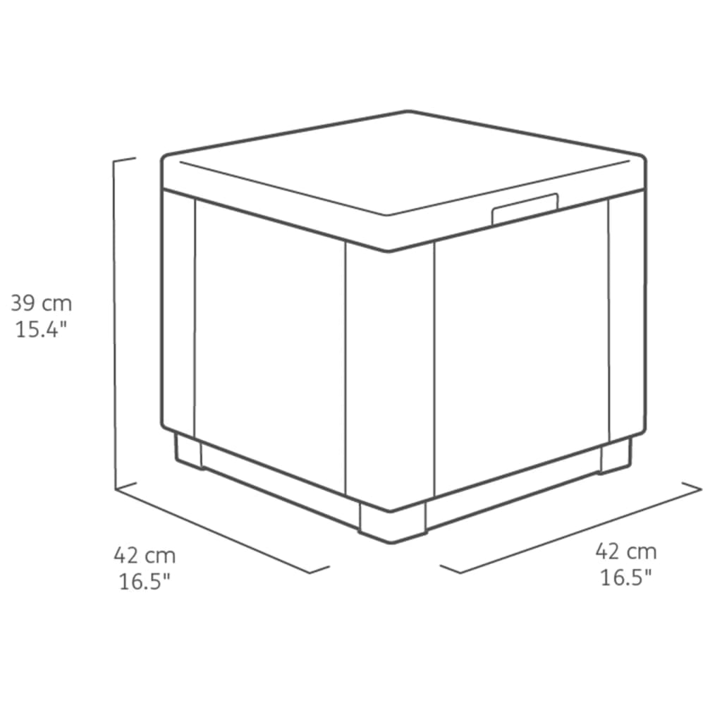 Cube-shaped storage pouf graphite 213816