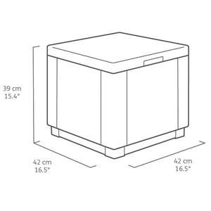 Cube-shaped storage pouf graphite 213816