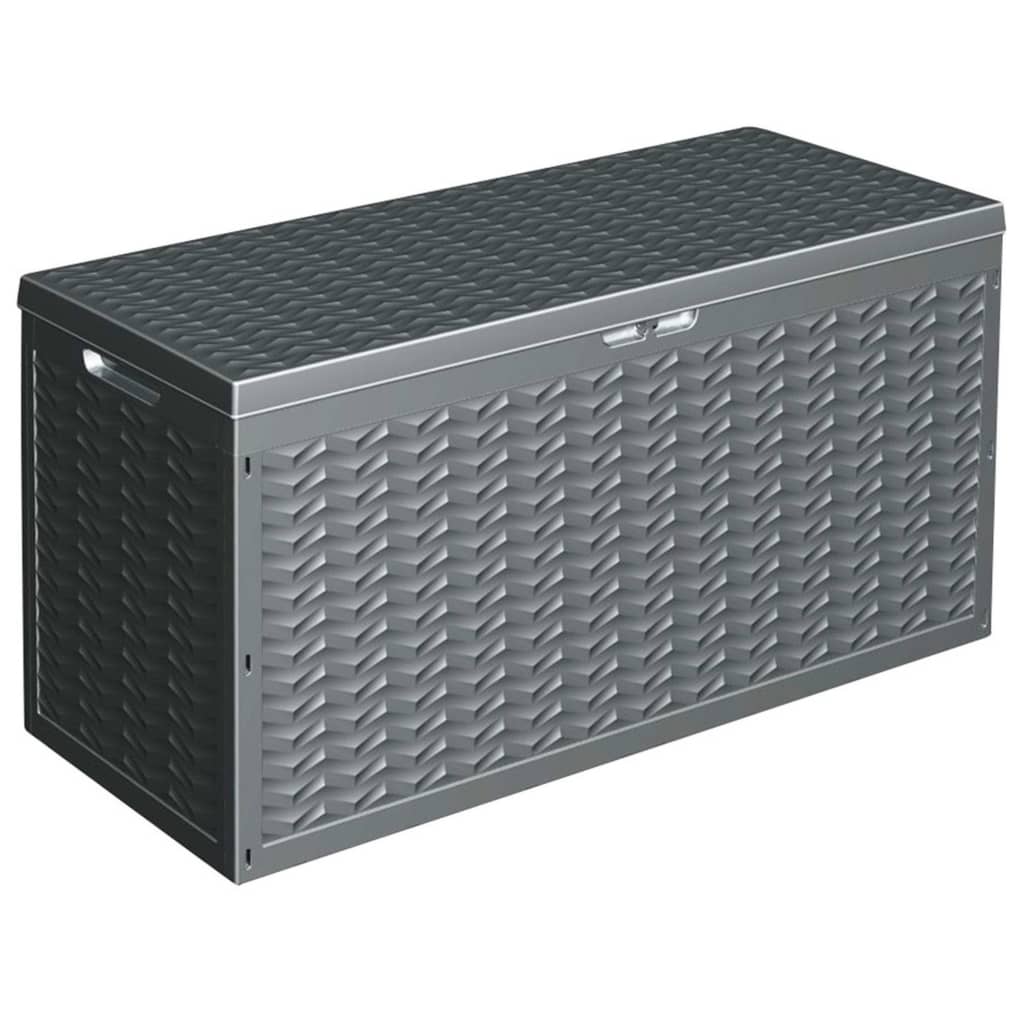 Garden storage box with handle 300 L grey