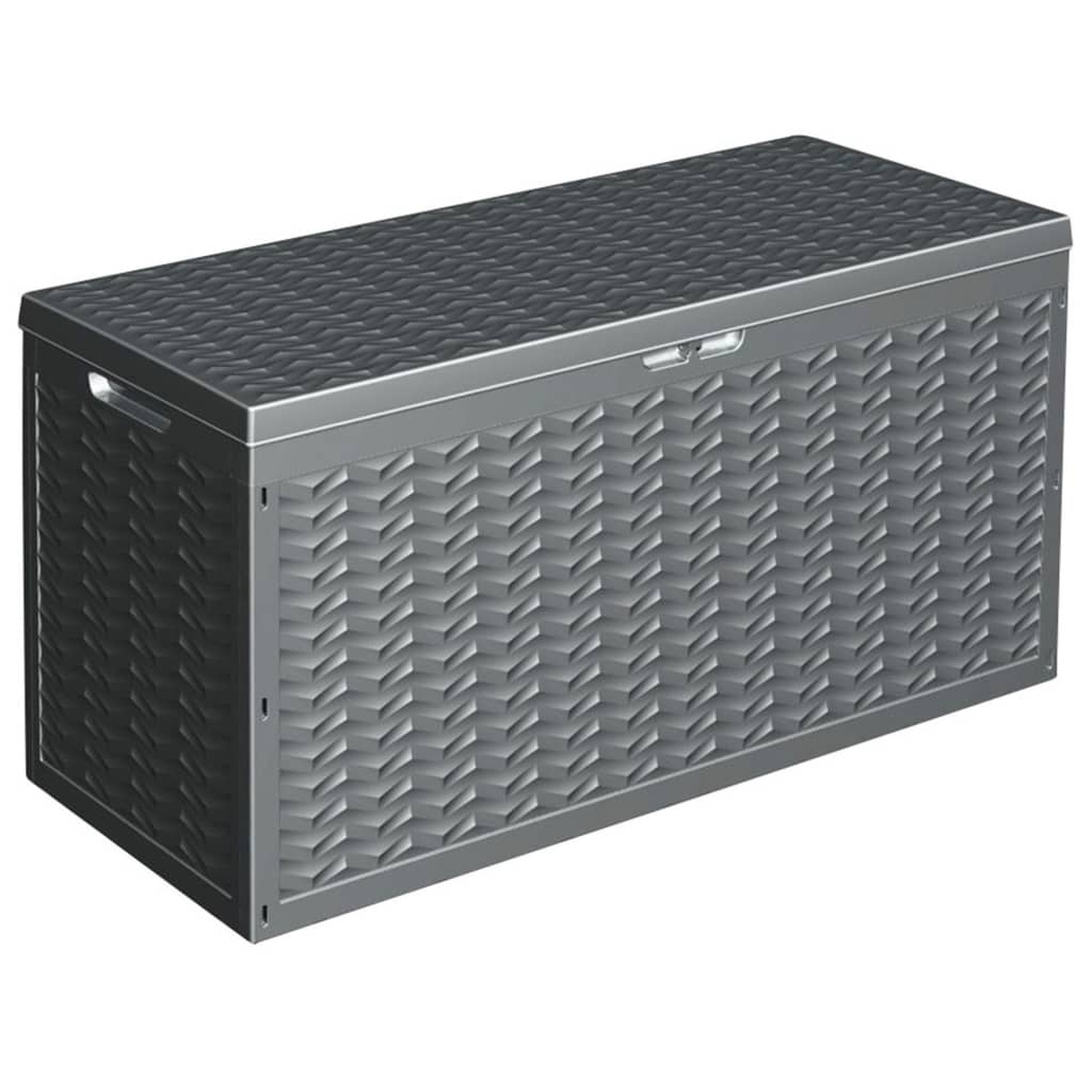 Garden storage box with handle 300 L grey