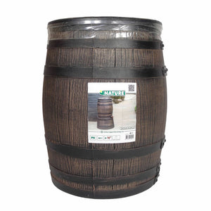 Regntønne med treaktig utseende 50L 38x49,5 cm brun