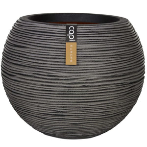 Vase Nature Rib ballformet 40x32 cm antrasitt KOFZ270