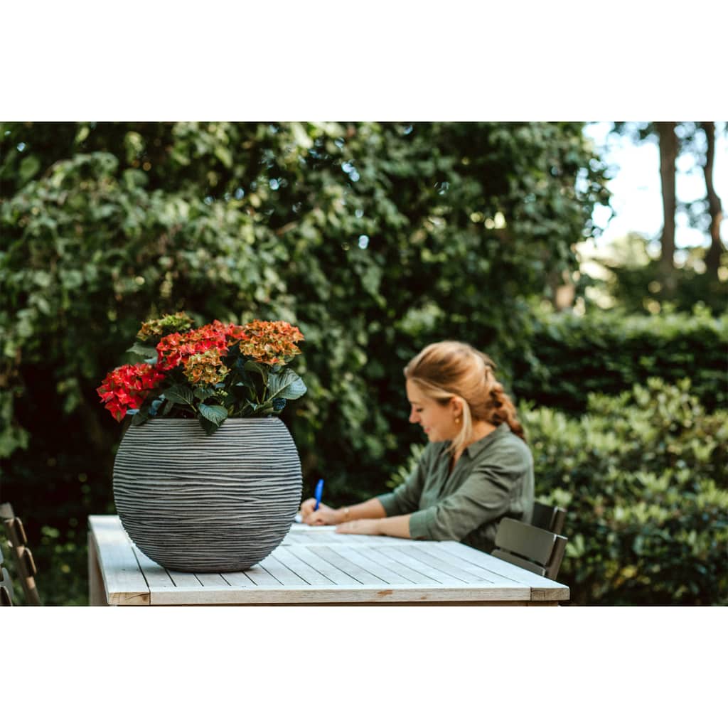 Vase Nature Rib ballformet 40x32 cm antrasitt KOFZ270