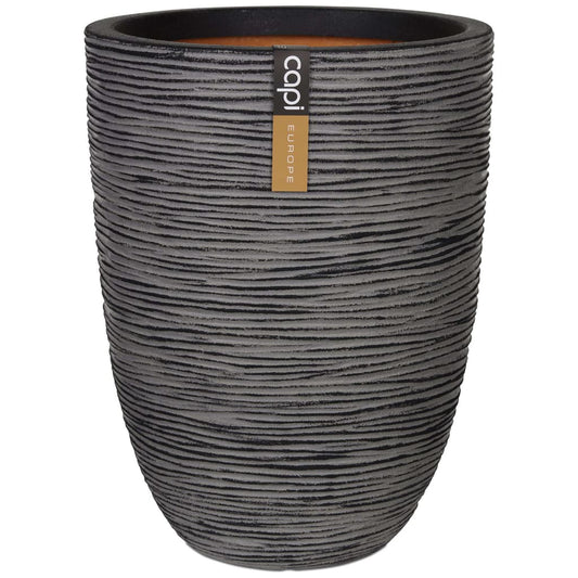 Plantevase Nature Rib elegant lav 36x47 cm antrasitt KOFZ782