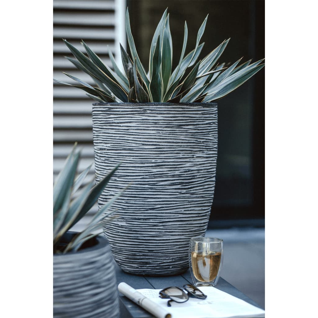 Plantevase Nature Rib elegant lav 36x47 cm antrasitt KOFZ782