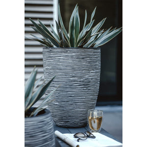 Plantevase Nature Rib elegant lav 36x47 cm antrasitt KOFZ782