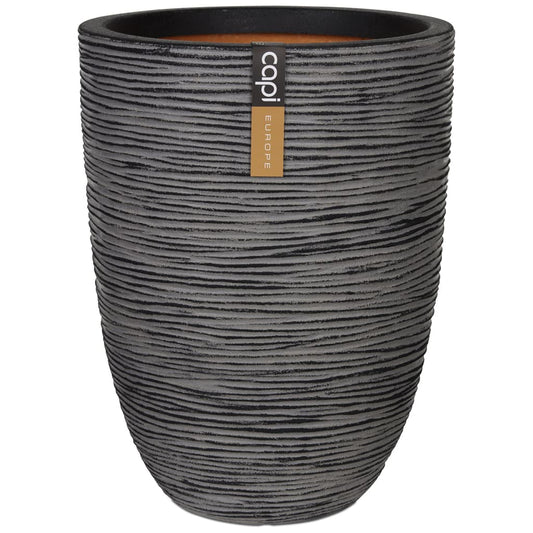 Plantevase Nature Rib elegant lav 46x58 cm antrasitt KOFZ783