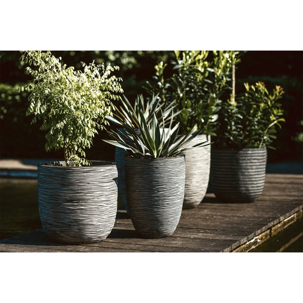 Plantevase Nature Rib elegant lav 46x58 cm antrasitt KOFZ783