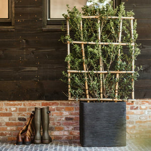 Plantekasse Nature Rib firkantet 50 x 50 cm svart