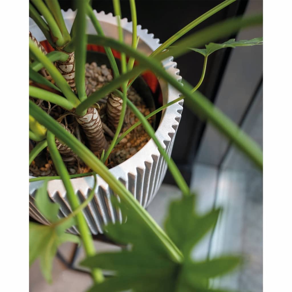 Plantekasse Groove 35x34 cm elfenben