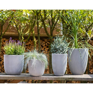 Plantekasse Groove 35x34 cm elfenben