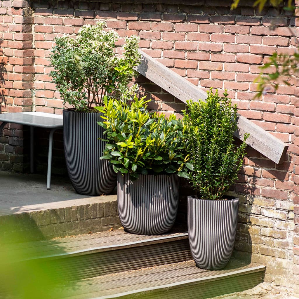 Plantekasse Groove 35x34 cm antrasitt