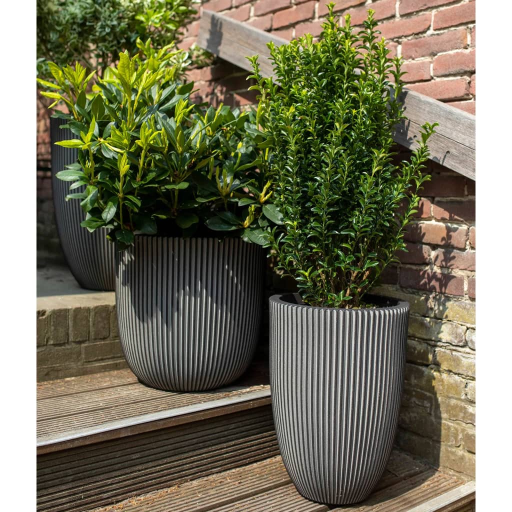 Plantekasse Groove 35x34 cm antrasitt