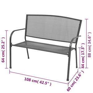 Garden bench 108 cm steel and mesh anthracite