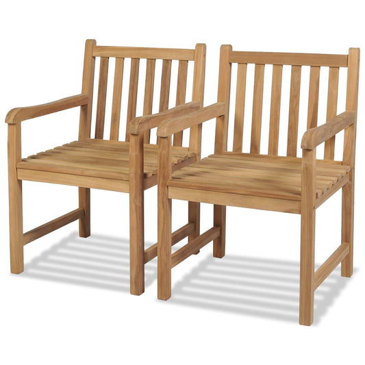Utestoler 2 stk heltre teak