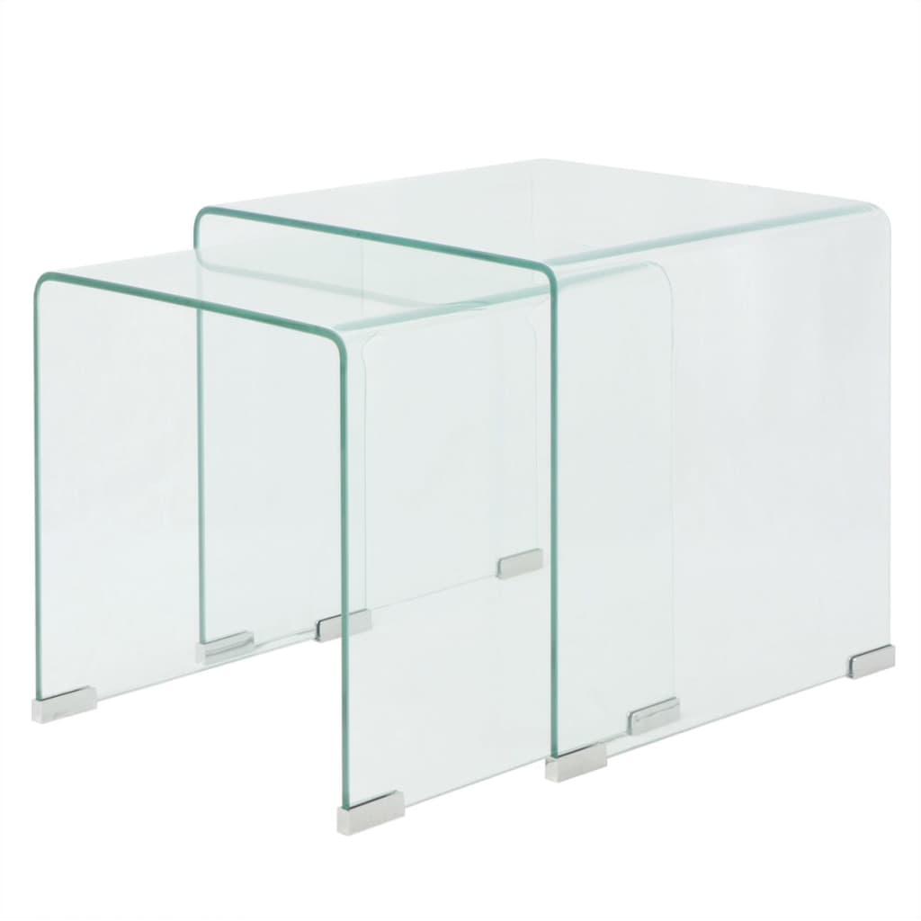Todelt settbord i temperert glass klar