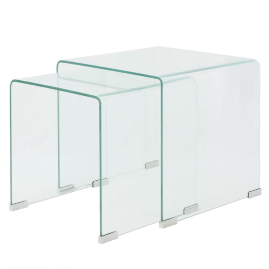 Todelt settbord i temperert glass klar
