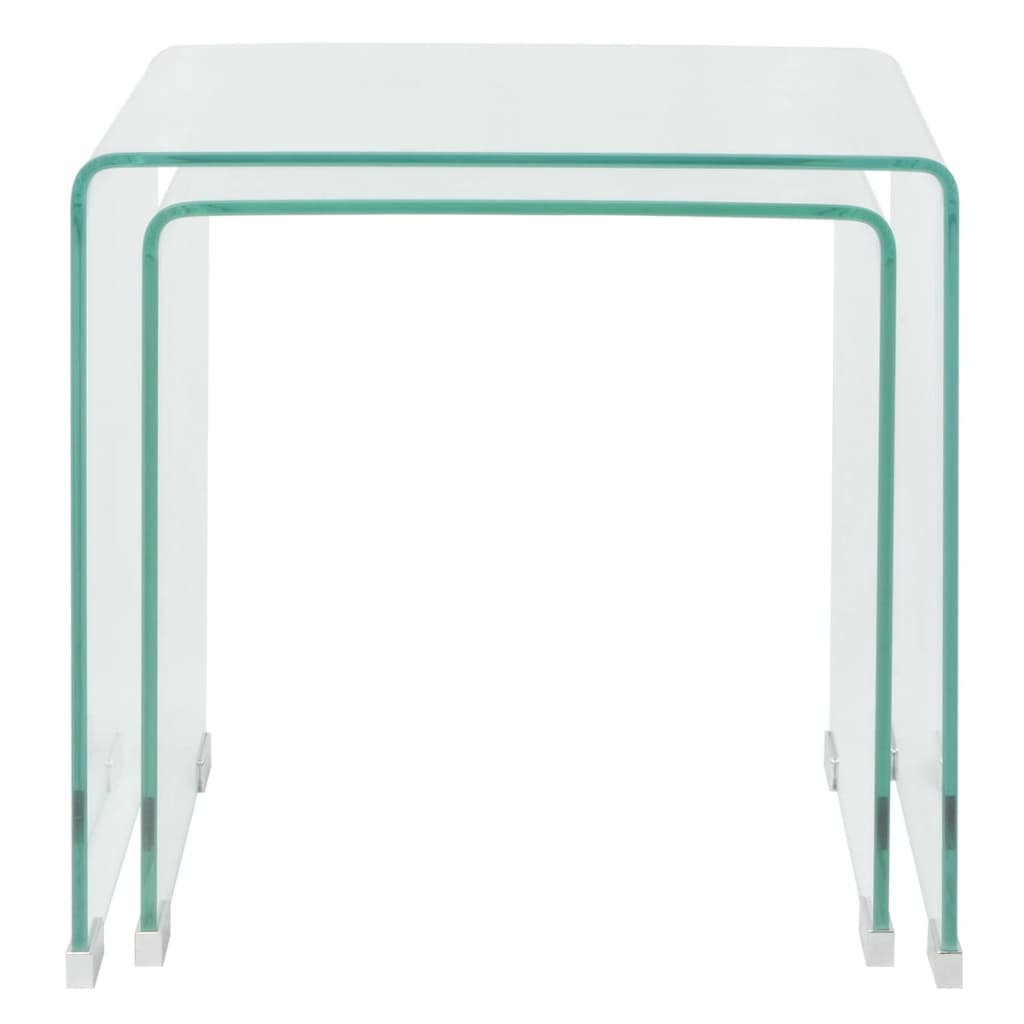 Todelt settbord i temperert glass klar