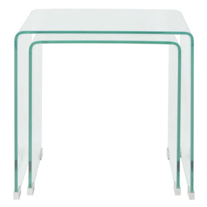 Todelt settbord i temperert glass klar