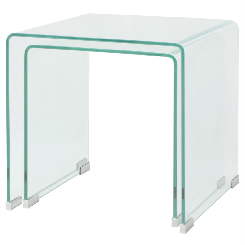 Todelt settbord i temperert glass klar