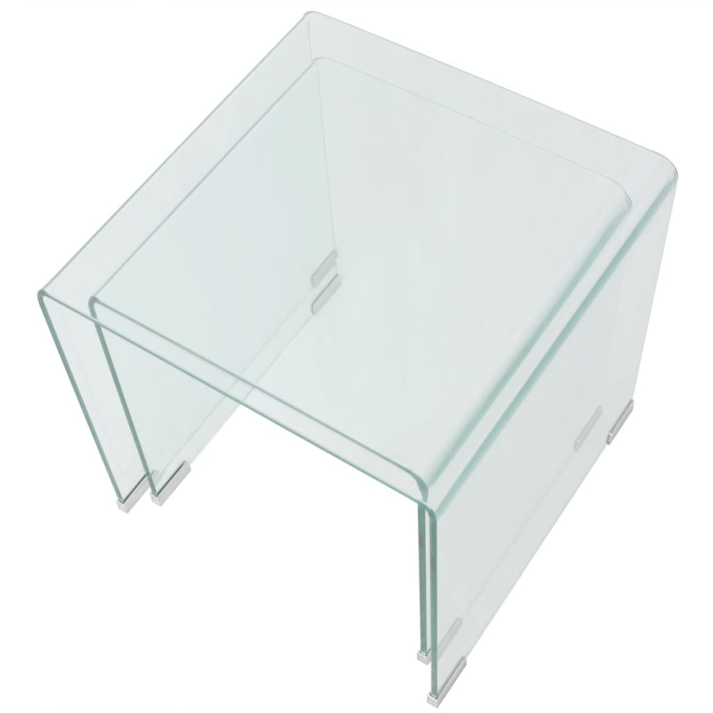 Todelt settbord i temperert glass klar