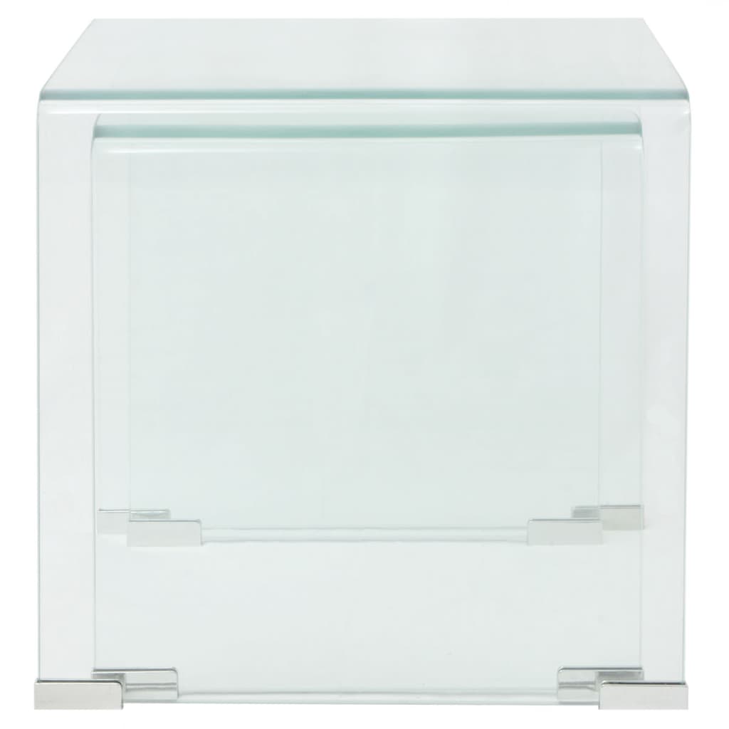 Todelt settbord i temperert glass klar