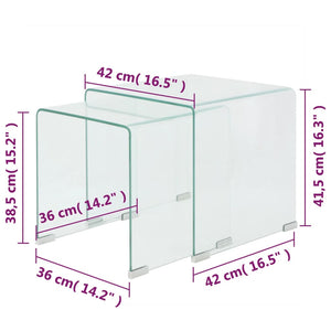 Todelt settbord i temperert glass klar