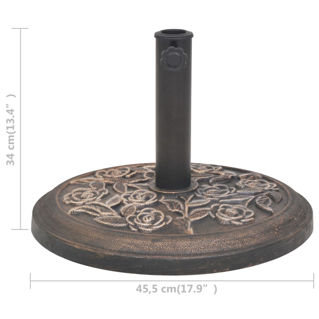 Parasollfot harpiks rund bronse 9 kg