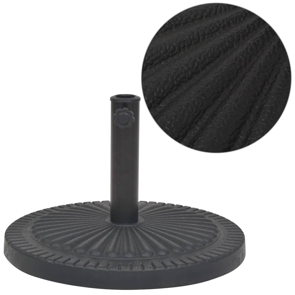 Parasollfot harpiks rund svart 14 kg