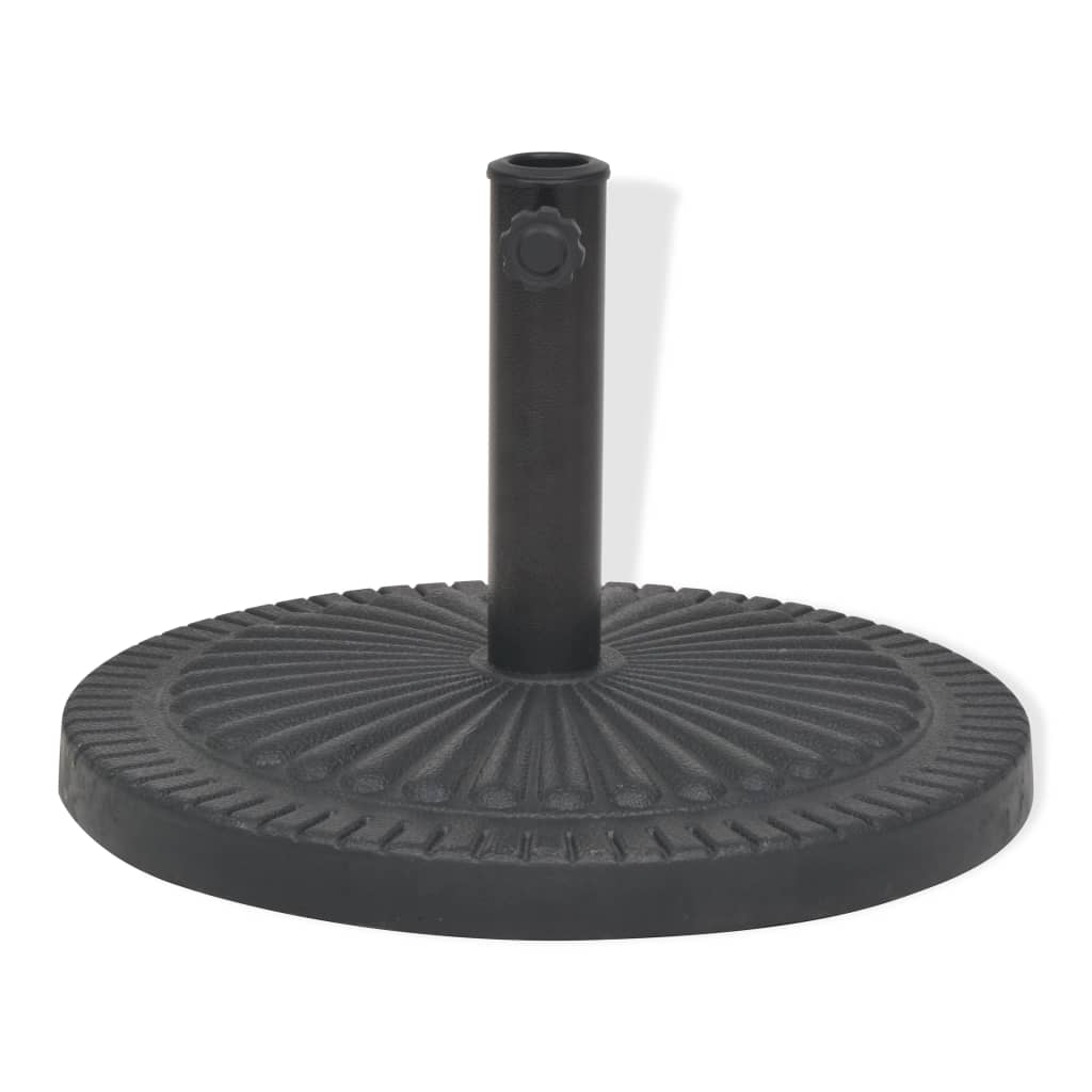 Parasollfot harpiks rund svart 14 kg