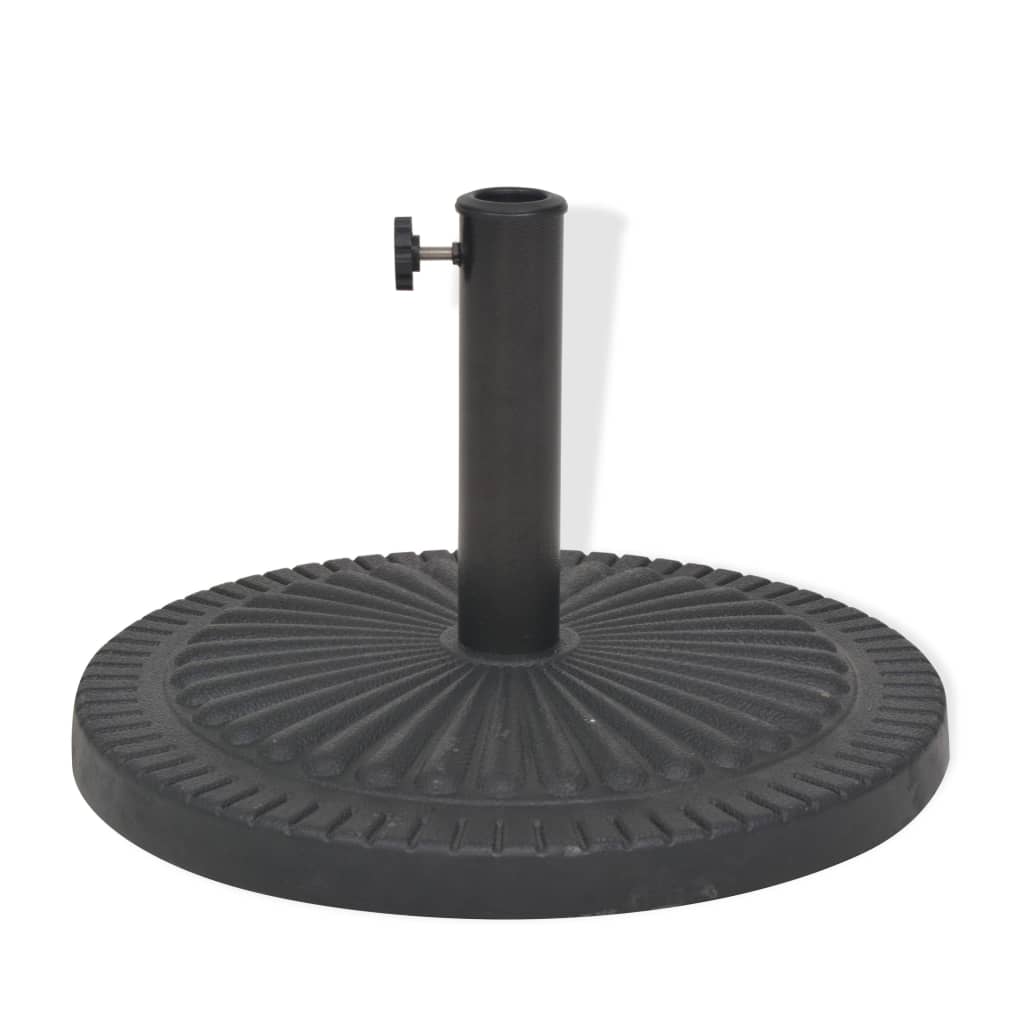 Parasollfot harpiks rund svart 14 kg
