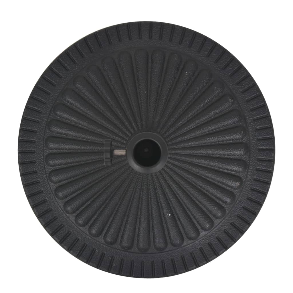 Parasollfot harpiks rund svart 14 kg