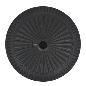Parasollfot harpiks rund svart 14 kg