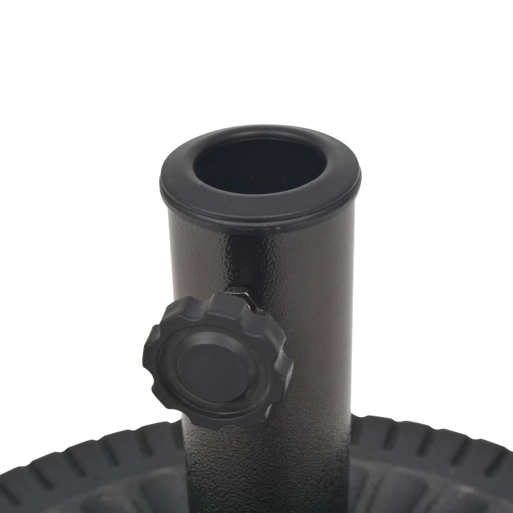 Parasollfot harpiks rund svart 14 kg